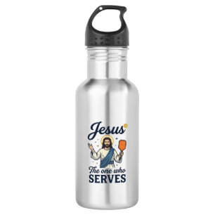 Jesus Pickleball De Persoon Die Serveert Shirt Waterfles