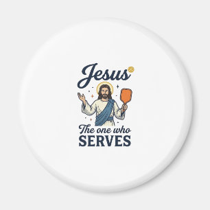 Jesus Pickleball De Persoon Die Slaat T-Shirt Magneet