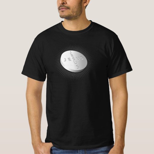 Jesus Pill Tablet Christelijke Religious Cross Hea T-shirt (Voorkant)