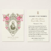 Jesus Pink Roses Religious Wedding Prayer Kaart (Voorkant /achterkant)
