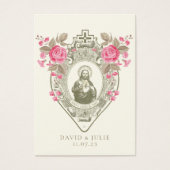 Jesus Pink Roses Religious Wedding Prayer Kaart (Voorkant)