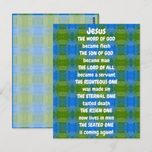 Jesus Poem Briefkaart (Voorkant / Achterkant)