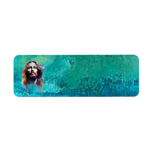 Jesus Portrait Adresetiketten Etiket (Voorkant)