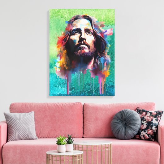 Jesus Portret Canvas Print (Insitu (Woonkamer))