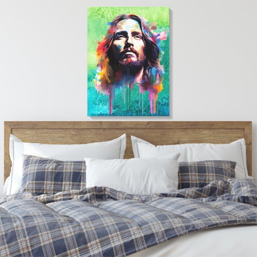 Jesus Portret Canvas Print (Insitu (Slaapkamer))