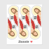 Jesus portret sticker - ik zag dat religieus gesch (Vel)