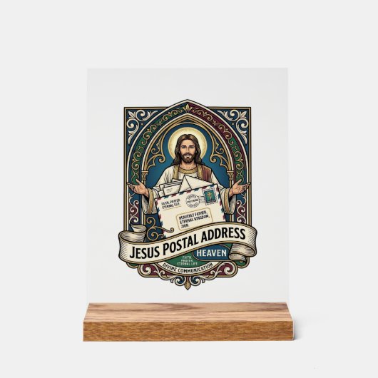 Jesus Postadres Hemel Jesus Postadres Hemel Acryl Bord (Voorkant)