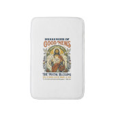 Jesus Postbode Levering Shirt Gebaseerd op het Gel Badmat (Voorkant Verticaal)