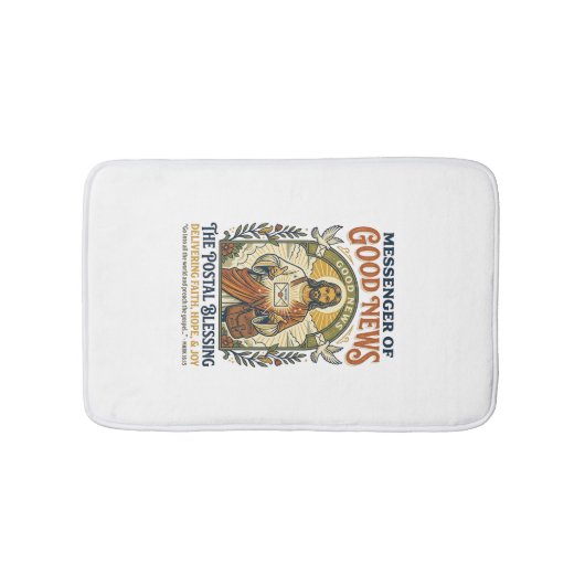 Jesus Postbode Levering Shirt Gebaseerd op het Gel Badmat (Voorkant)