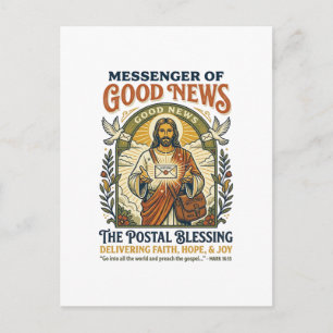 Jesus Postbode Levering Shirt Gebaseerd op het Gel Briefkaart