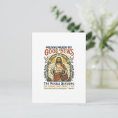 Jesus Postbode Levering Shirt Gebaseerd op het Gel Briefkaart (Staand voorkant)
