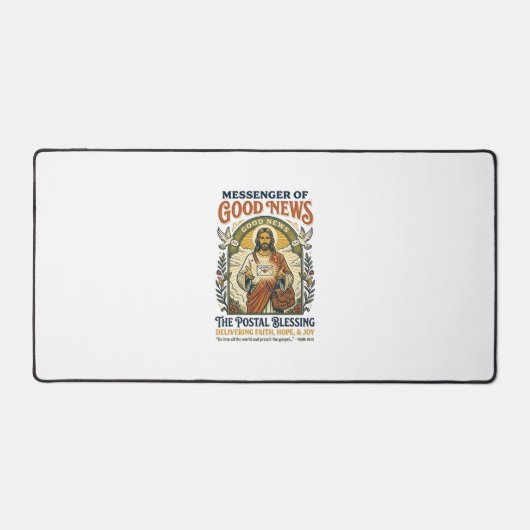 Jesus Postbode Levering Shirt Gebaseerd op het Gel Bureaumat (Voorkant)