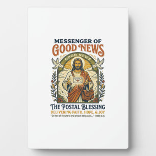 Jesus Postbode Levering Shirt Gebaseerd op het Gel Fotoplaat