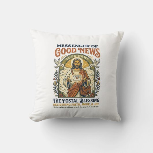 Jesus Postbode Levering Shirt Gebaseerd op het Gel Kussen (Voorkant)