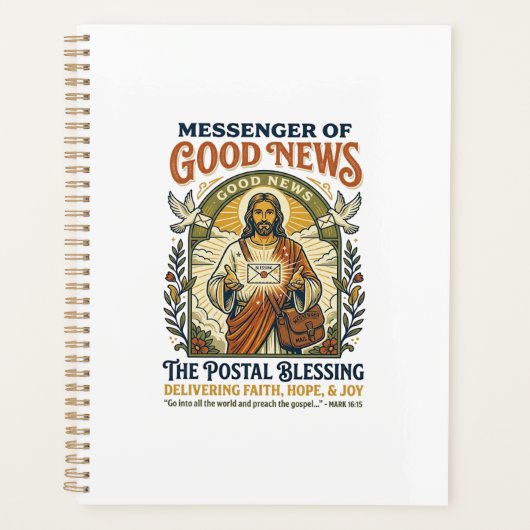 Jesus Postbode Levering Shirt Gebaseerd op het Gel Planner (Voorkant)