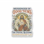 Jesus Postbode Levering Shirt Gebaseerd op het Gel Sticker (Voorkant)