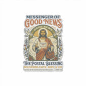 Jesus Postbode Levering Shirt Gebaseerd op het Gel Sticker (Voorkant)