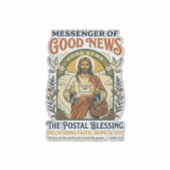 Jesus Postbode Levering Shirt Gebaseerd op het Gel Sticker (Voorkant)