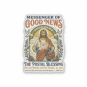Jesus Postbode Levering Shirt Gebaseerd op het Gel Sticker (Voorkant)
