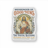 Jesus Postbode Levering Shirt Gebaseerd op het Gel Sticker (Voorkant)