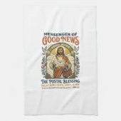 Jesus Postbode Levering Shirt Gebaseerd op het Gel Theedoek (Verticaal)