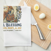 Jesus Postbode Levering Shirt Gebaseerd op het Gel Theedoek (Quarter Fold)