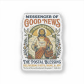 Jesus Postbode Levering T-shirt Op geloof gebaseer Sticker (Voorkant)