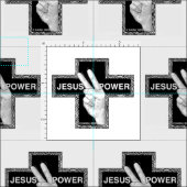 Jesus Power Christelijk kruis Stof (Delen)