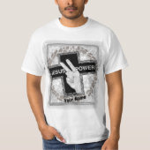 Jesus Power Christelijk kruis T-shirt (Voorkant)