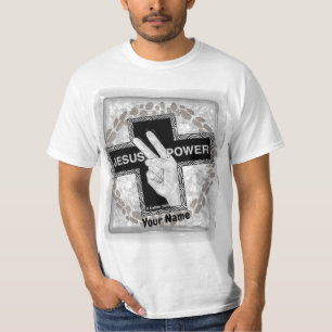 Jesus Power Christelijk kruis T-shirt