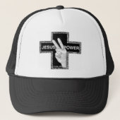 Jesus Power Christelijk kruis Trucker Pet (Voorkant)