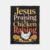 Jesus Praising &amp; Chicken Raising Funny Faith F Fleece Deken (Voorkant)