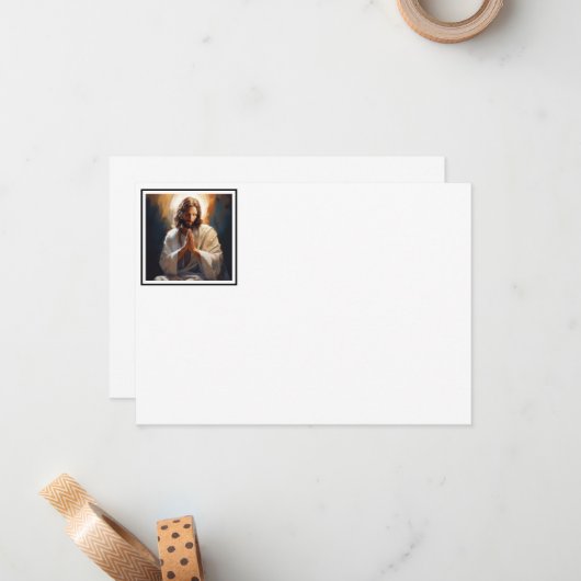 Jesus Prayer Flat Note Kaart Notitiekaartje (Voorkant / Achterkant in situ)