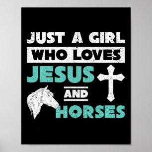 Jesus Prayer Horse Lover Girls Women Horse Rider C Poster
