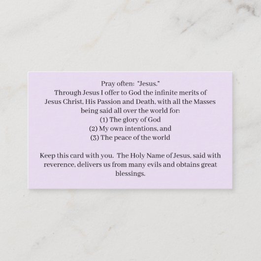 Jesus Prayer Standard, 3,5 x 2,0-inch Visitekaartj Visitekaartje (Achterkant)
