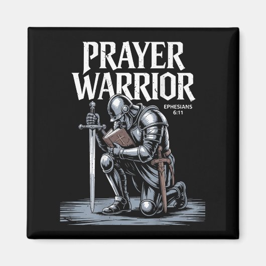 Jesus Prayer Warrior Christelijke wapenrusting God Magneet (Voorkant)