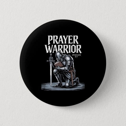 Jesus Prayer Warrior Christelijke wapenrusting God Ronde Button 5,7 Cm (Voorkant)