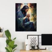Jesus Praying Art Poster (Thuiskantoor)