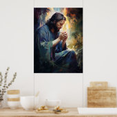 Jesus Praying Art Poster (Keuken)