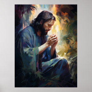 Jesus Praying Art Poster