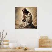 Jesus Praying Art Poster (Keuken)