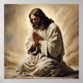 Jesus Praying Art Poster (Voorkant)