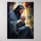 Jesus Praying Art Poster (Voorkant)