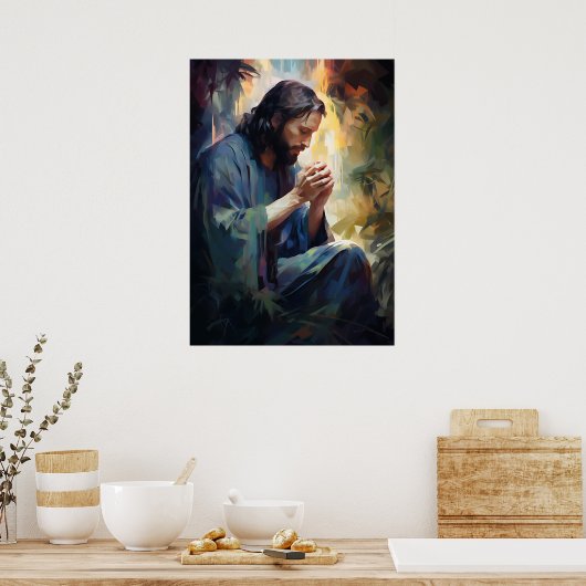 Jesus Praying Art Poster (Keuken)