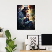 Jesus Praying Art Poster (Thuiskantoor)