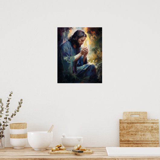 Jesus Praying Art Poster (Keuken)