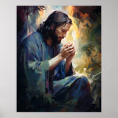 Jesus Praying Art Poster (Voorkant)