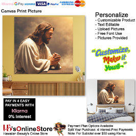 Jesus Praying Canvas Afbeelding