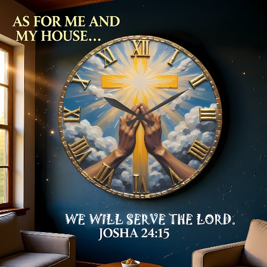 Jesus Praying Hands Sunburst Grote Klok