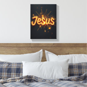 Jesus - Premium Wrapped Canvas (Glans) Afdruk